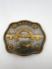 Vintage 1989 MRCA Champion Team Roper Montana Silversmiths Trophy Belt Buckle picture