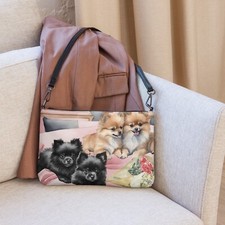 Pomeranian Puppy Dog Ladies Crossbody  Purse Clutch NWT FS picture