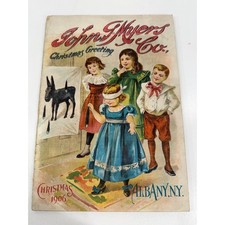 1906 Christmas Greeting Antique Booklet Ephemera John G. Myers Co Albany NY picture