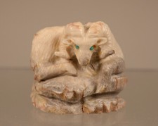 Zuni Big Horn Sheep Ram Fetish by Pernell Laate late 20th century  1 5/8