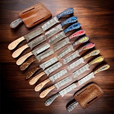 20 pcs Set – 8 Inch Handmade Damascus Bull Cutter Skinner Knives w/ Sheath picture