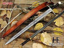 HUNTEX Handmade Damascus Blade, Rosewood Hilt, 96 cm Long, Gladius Viking Sword picture