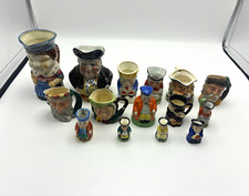 Vintage Miniature Toby Jug Lot Royal Doulton Japan Germany Ceramic Characters picture