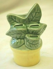 Art Pottery Wall Pocket Yellow & Green Vintage MCM picture