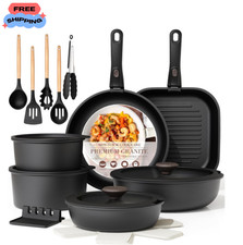 23 Pcs Pots and Pans Set Non Stick, Ceramic Cookware Set Detachable Handle, RV K picture