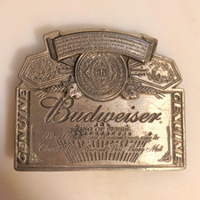 Budweiser Anheuser-Busch Inc Genuine Metal Belt Buckle Breweriana Theme picture