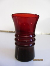 Anchor Hocking art deco 1930's RUBY Red glass tumbler 4-3/4