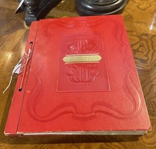 Antique Red Embossed Scrap Bk 22 pgs Graduation,Confirmation Greeting Cards,Note picture