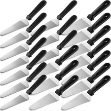 Zhehao 20 Pcs Pizza Spatula Bulk Pie Server Stainless Plastic Handle, Black  picture
