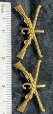 Pair 2” X 1” 1st INFANTRY CO C DIAGONAL PIN 1898 COLLAR INSIGNIA For The Khaki picture