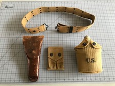 WW1 Era Canteen - Mills Cartridge Belt - Mills Magazine Pouch - .45 Holster BIN picture