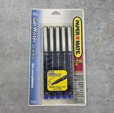 Vintage 1995 Paper Mate Gel Writer Pens BLUE Ink Fine Point 5pk NOS Sealed  picture