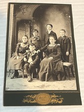 Antique Cabinet Photo Victorian Family Woman 5 Children Duclos Lowell Mass 1890s picture