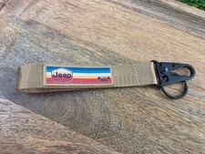 Tan Jeep Retro Style Wristlet Keychain Lanyard picture