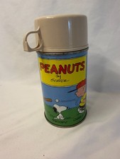 1959 Charles Schultz Peanuts Baseball Thermos Lucy Snoopy Charlie Brown picture