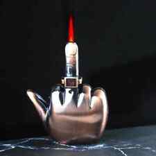 New Unusual Middle Finger Inflatable Lighter Windproof Red Flame Jet Gas Lighter picture