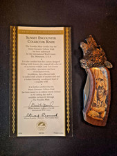 MINT Franklin Mint SUNSET ENCOUNTER Wolf Knife WITH COA - Hard to picture