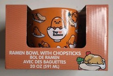 Official Top Ramen x Gudetama Orange Ramen Bowl With Chopsticks New In Box picture