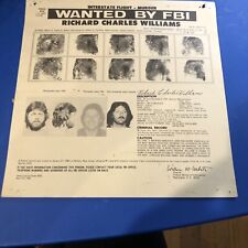 RICHARD WILLIAMS  Wanted By FBI Poster For Murder picture