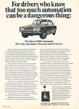 1968 Rover 2000 Automatic - Know - Classic Vintage Advertisement Ad D139 picture