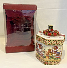 RARE VINTAGE VILLEROY & BOCH CHRISTMAS TOYS BEAR VOTIVE CANDLE BOX MINT HTF picture