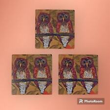 Thirstystone Set of 3 Hoo Hoo Owl Bird Coasters by Elizabeth St. Hilaire Nelson picture