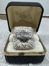 ✨VINTAGE RARE BLACK HILLS STAMPER HARLEY DAVIDSON STERLING SILVER RING 9.25✨ picture