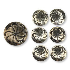 Vintage Sterling Silver Native American Southwestern Button Covers Concho Style picture