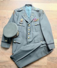 U S A Military Uniform (High Ranking) Named Major with (Ribbons) Medals Hat picture