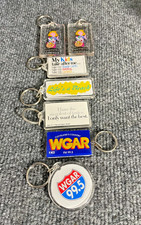 Vintage 1980s Acrylic Keychain Lot of 7 Novelty WGAR Cleveland Crafts Retro picture