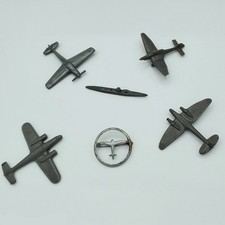 Original WW2 German WHW Plastic Aircraft & U-Boat Lot Metal Glider Pin Set Plane picture