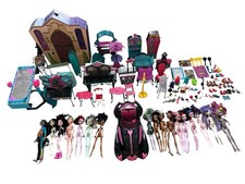 Monster High Huge Bundle Dolls, School, Car, Spares Furniture Accessories Stands picture