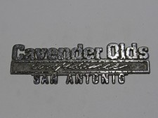 VTG Cavender Oldsmobile San Antonio Texas Metal Dealership Badge Emblem Tag TX picture