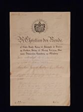 1867 King of Denmark Norway Christian IX Signed Royal Document Danish Royalty DK picture