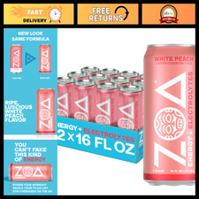 Zero Sugar Energy Drink - White Peach Flavor, 12 Pack, 16 Fl Oz Cans, Refreshing picture