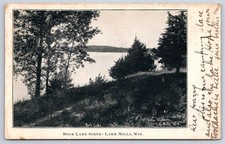 Antique Wisconsin Postcard LAKE MILLS Rock Lake Scene 1907 picture