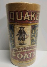 VTG 1980s QUAKER OATS Cardboard Container With View of 1896 Label 1LB 2OZ picture