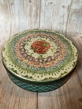 Vintage Tindeco Round Floral Tin Roses 10” picture