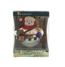 Vintage Traditions Snowman Christmas Ornament Clay Glass Figurine Holiday Decor picture