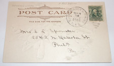 MARCH 1907 READING COMPANY BOUND BROOK & PHILADELPHIA RPO HANDLED POST CARD picture