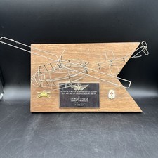 Vintage US Army Wall Plaque With Wire Helicopter LTC William C Page 1980 picture