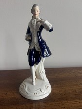 Vintage Royal Dux Czechoslovakia Porcelain Figurine Rococo Cavalier Dancer picture