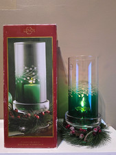Vtg Lenox Yuletide Emerald Fairy Lamp Candle Holder Christmas Decor w/box picture