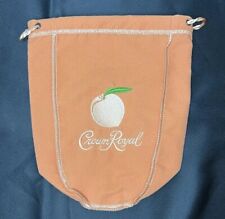 Crown Royal Peach Orange Drawstring Bag 750ml Fully Embroidered Graphic Logo NEW picture
