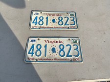 1976 Virginia Bicentennial Antique Plates, Chevy, Ford, Mopar, Pair, Set picture