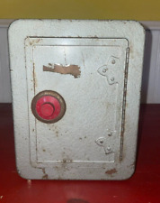 Vintage Brumberger Gray Pressed Steel Safe Savings Bank - Opens w/Combo picture