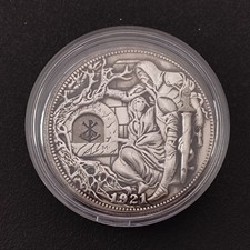 Silver Plated Movable Mechanism Holy Grail Hobo Nickel Knight Drawing Sword 1921 picture