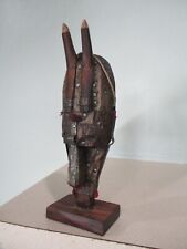 Authentic Congo African Accents Tribal metal and wooden hand made warrior mask picture