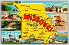 Missouri Map Postcard Multi-View Vintage c.1959 picture