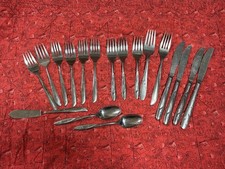 Vintage Atomic Starburst Stainless Steel Flatware Mixed Brand 18 Piece Lot MCM picture